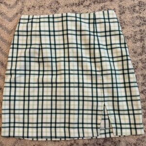 Plaid green skirt